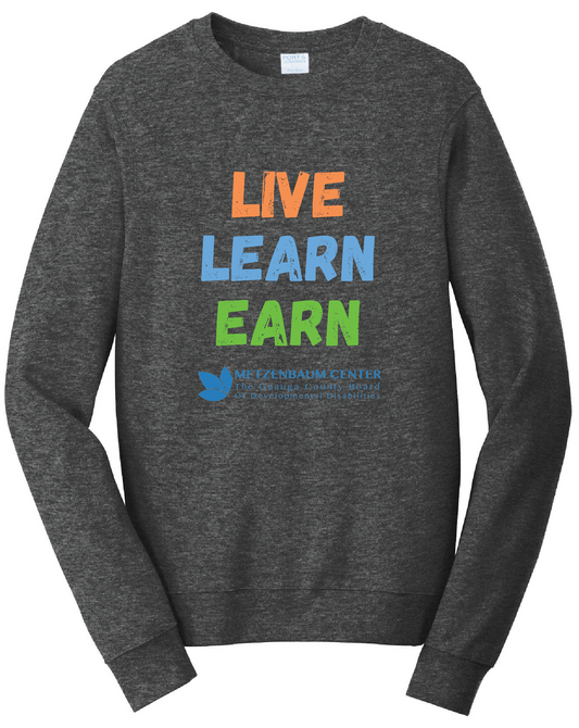 Live, Learn, Earn Fleece Crewneck